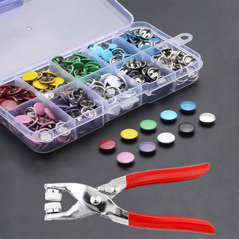 Snap Fastener Set - 50/100 금속 프롱 스냅 버튼 중공