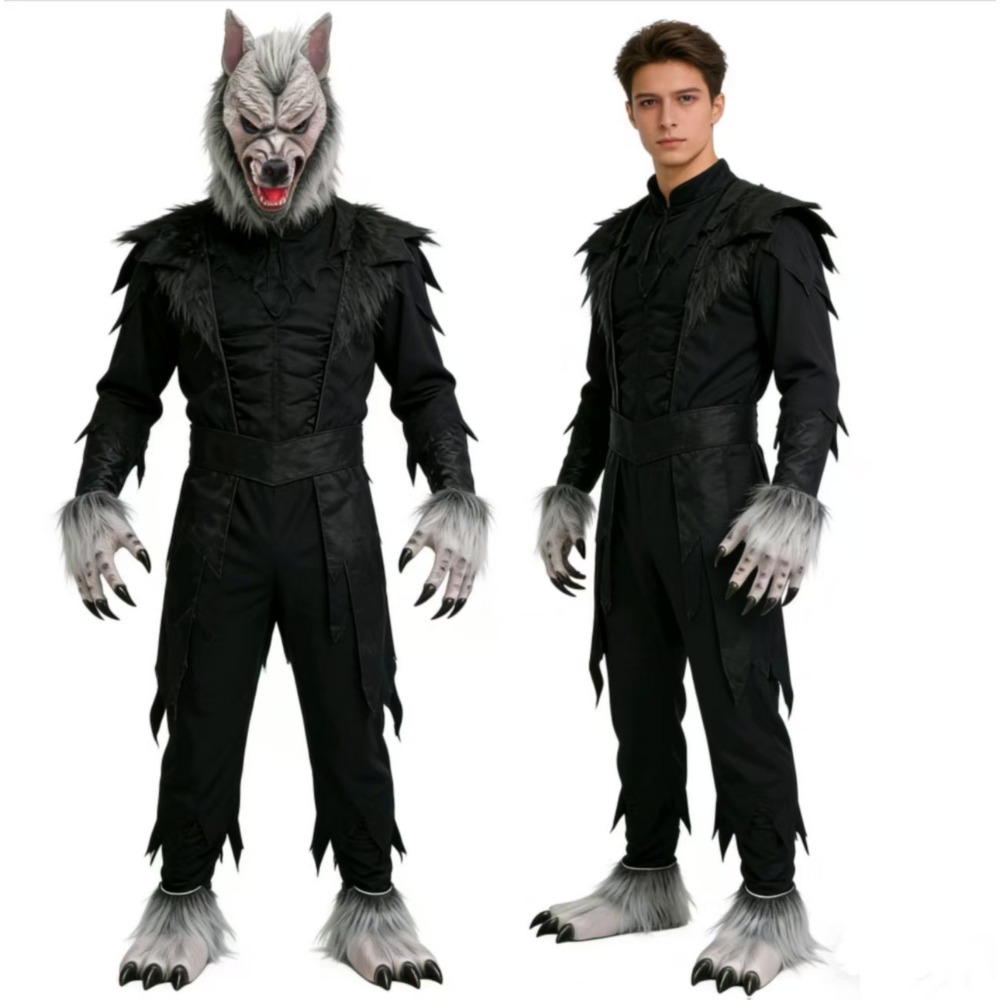 늑대인간 의상 키트 공포 할로윈 늑대 가면 늑대발톱 장 - Cosplay Prop Kit 리뷰 및 가격
