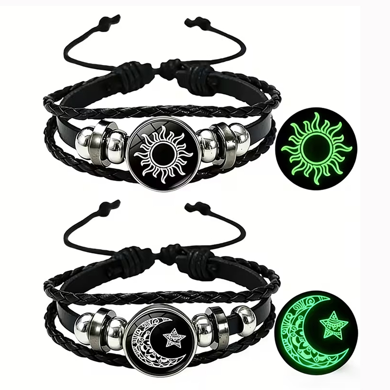 2개 세트 야광 해와 달 커플 팔찌, 유리 스냅 버튼  - Snap Fastener Set 리뷰 및 가격