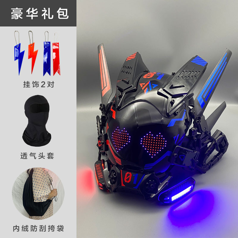 사이버 펑크 코스프레 마스크 메카 병사 LED 라이트  - Cosplay Prop Display 리뷰 및 가격