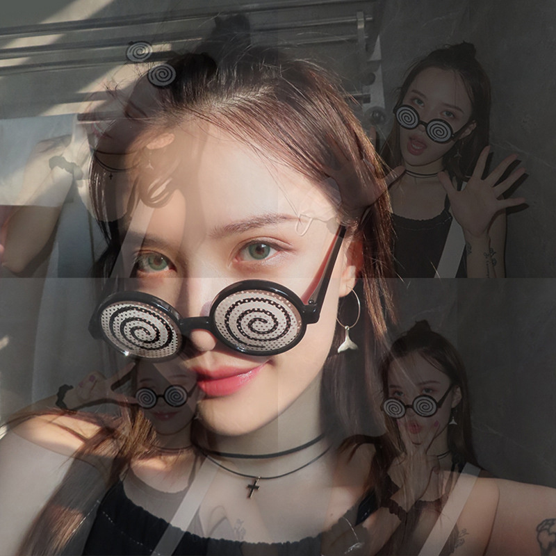 새로운 코스프레 안경 현기증 패턴 재미있는 장식 안경  - Free Cosplay Prop Patterns 리뷰 및 가격