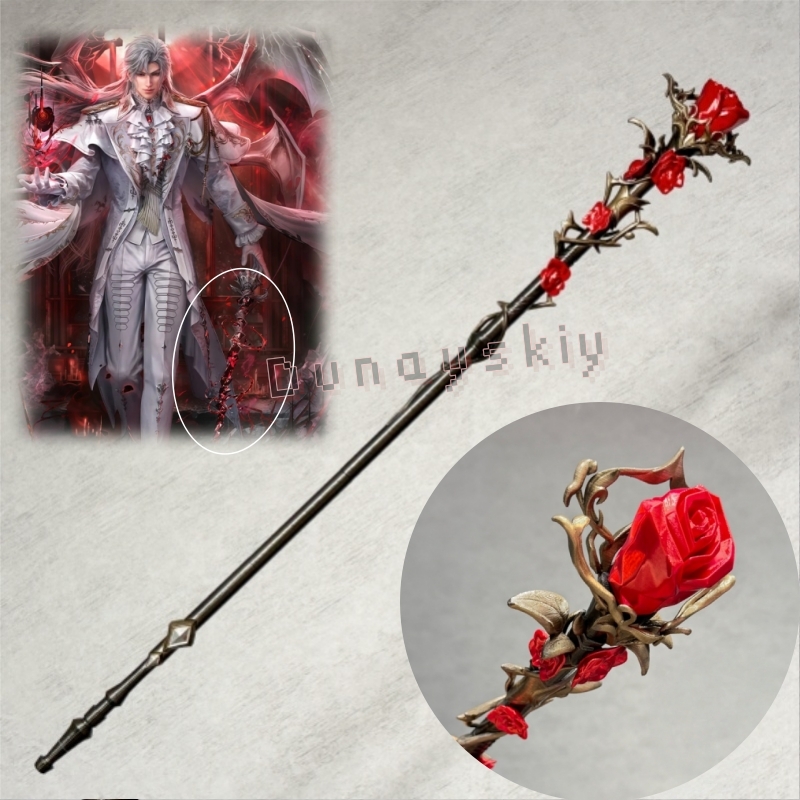 실루스 스태프 실버 윙 데몬 레드 로즈 완드 러브 앤  - Detachable Cosplay Prop 리뷰 및 가격