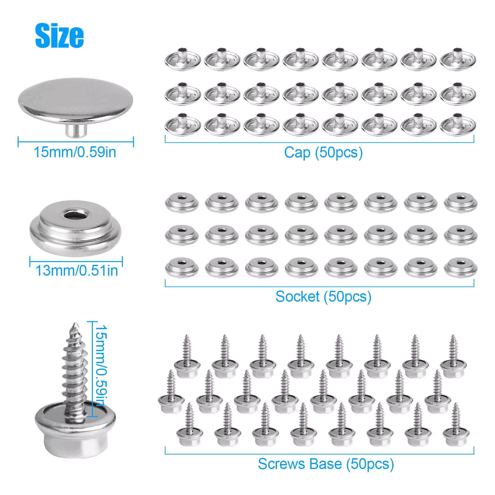 스테인레스 스틸 보트 마린 캔버스 및 실내 장식 보트  - Snap Fastener Set 리뷰 및 가격